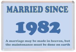 Married Since 1982 - Jumbo Fridge Magnet Souvenir Gift Present Wedding Anniversary