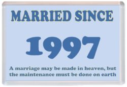 Married Since 1997 - Jumbo Fridge Magnet Souvenir Gift Present Wedding Anniversary