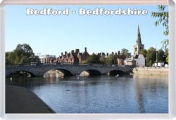 Bedford - Bedfordshire - Jumbo Fridge Magnet Souvenir Gift Present HH3