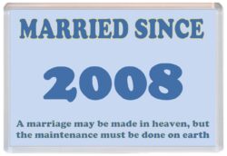 Married Since 2008 - Jumbo Fridge Magnet Souvenir Gift Present Wedding Anniversary