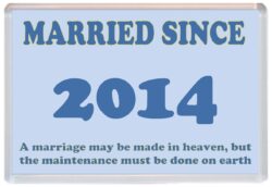 Married Since 2014 - Jumbo Fridge Magnet Souvenir Gift Present Wedding Anniversary