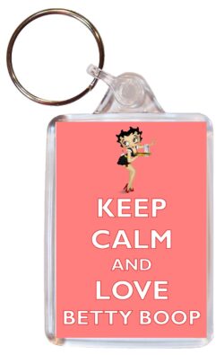 Keep Calm and Love Betty Boop – Double Sided Large Keyring Key Fob Chain Ring Gift Present