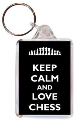 Keep Calm and Love Chess - Double Sided Large Keyring Key Fob Chain Ring Gift Present