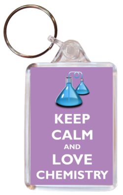 Keep Calm and Love Chemistry - Double Sided Large Keyring Key Fob Chain Ring Gift Present