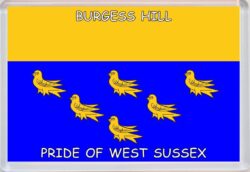Burgess Hill - Pride of West Sussex County Flag - Jumbo Fridge Magnet Souvenir Gift