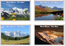 Mont Blanc - The Alps - 4 PACK - Jumbo Fridge Magnet Souvenir Gift Present