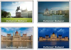 Parliament - Budapest - Hungary - 4 PACK - Jumbo Fridge Magnet Souvenir Gift Present