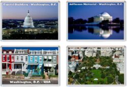 Washington DC - USA - 4 PACK - Jumbo Fridge Magnet Souvenir Gift Present
