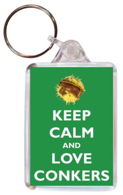 Keep Calm and Love Conkers - Double Sided Large Keyring Key Fob Chain Ring Gift Present