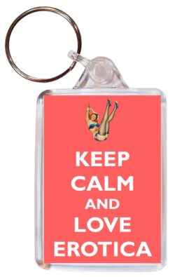 Keep Calm and Love Erotica - Double Sided Large Keyring Key Fob Chain Ring Gift Present
