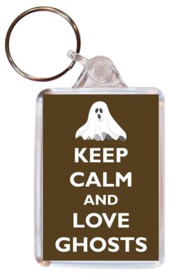 Keep Calm and Love Ghosts - Double Sided Large Keyring Key Fob Chain Ring Gift Present