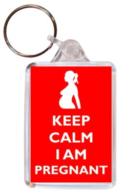 Keep Calm I am Pregnant - Double Sided Large Keyring Key Fob Chain Ring Gift Present