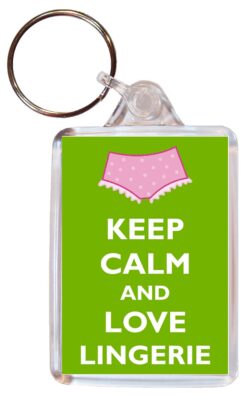 Keep Calm and Love Lingerie - Double Sided Large Keyring Key Fob Chain Ring Gift Present