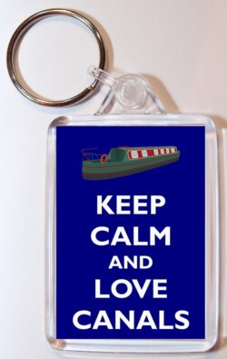 Keep Calm and Love Canals - Double Sided Large Keyring Key Fob Chain Ring Gift Present