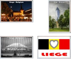 Liege - Belgium - 4 PACK - Jumbo Fridge Magnet Souvenir Gift Present