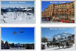 Avoriaz - France - 4 PACK - Jumbo Fridge Magnet Souvenir Gift Present