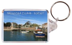 Brownsea Island - Dorset - Double Sided Large Keyring Key Fob Chain Ring Gift Present Souvenir E1