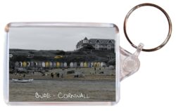 Bude - Cornwall - Double Sided Large Keyring Key Fob Chain Ring Gift Present Souvenir E1