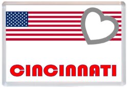 Cincinnati - Love USA/United States of America Towns & Cities Flag - Jumbo Fridge Magnet Souvenir Gift