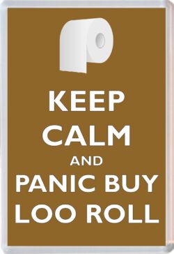 Keep Calm and Panic Buy Loo Roll - Jumbo Fridge Magnet Souvenir Gift Present Corona Virus Toilet Roll