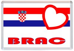 Brac - Love Croatia/Croatian Towns & Cities Flag - Jumbo Fridge Magnet Souvenir Gift Present