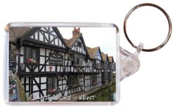 Canterbury - Kent - Double Sided Large Keyring Key Fob Chain Ring Gift Present Souvenir E1