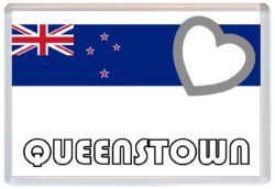 Queenstown - Love New Zealand Towns & Cities Flag - Jumbo Fridge Magnet Souvenir Gift Present