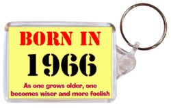 Born in 1966 Quote - Double Sided Large Keyring Key Fob Chain Ring Gift Present Souvenir