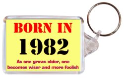 Born in 1982 Quote - Double Sided Large Keyring Key Fob Chain Ring Gift Present Souvenir