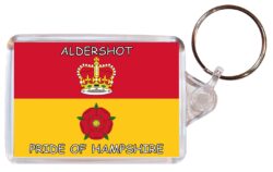 Aldershot - Pride of Hampshire - Double Sided Large Keyring Key Fob Chain Ring Gift Present Souvenir
