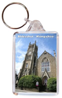 Aldershot - Hampshire - Double Sided Large Keyring Key Fob Chain Ring Gift Present Souvenir E4