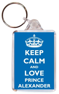 Keep Calm and Love Prince Alexander - Double Sided Large Keyring Key Fob Chain Ring Gift Present Souvenir