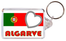Algarve - Love Portugal/Portuguese Town & Cities Flag - Double Sided Large Keyring Key Fob Chain Ring Gift Present Souvenir