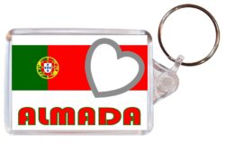 Almada - Love Portugal/Portuguese Town & Cities Flag - Double Sided Large Keyring Key Fob Chain Ring Gift Present Souvenir