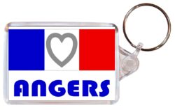 Angers - Love France/French Town & Cities Flag - Double Sided Large Keyring Key Fob Chain Ring Gift Present Souvenir