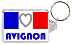 Avignon - Love France/French Town & Cities Flag - Double Sided Large Keyring Key Fob Chain Ring Gift Present Souvenir