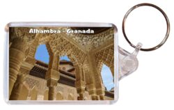 Alhambra - Granada - Spain - Double Sided Large Keyring Key Fob Chain Ring Gift Present Souvenir S1