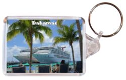 Bahamas - Caribbean - Double Sided Large Keyring Key Fob Chain Ring Gift Present Souvenir B2