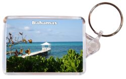 Bahamas - Caribbean - Double Sided Large Keyring Key Fob Chain Ring Gift Present Souvenir B3