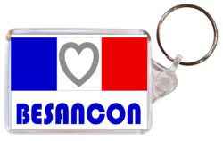 Besancon - Love France/French Town & Cities Flag - Double Sided Large Keyring Key Fob Chain Ring Gift Present Souvenir