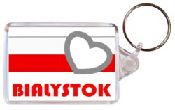 Bialystok - Love Poland/Polish Town & Cities Flag - Double Sided Large Keyring Key Fob Chain Ring Gift Present Souvenir