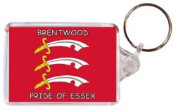 Brentwood - Pride of Essex - Double Sided Large Keyring Key Fob Chain Ring Gift Present Souvenir