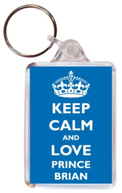 Keep Calm and Love Prince Brian - Double Sided Large Keyring Key Fob Chain Ring Gift Present Souvenir