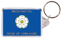 Bridlington - Pride of Yorkshire - Double Sided Large Keyring Key Fob Chain Ring Gift Present Souvenir
