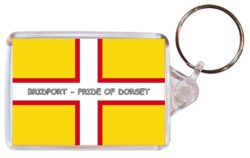 Bridport - Pride of Dorset - Double Sided Large Keyring Key Fob Chain Ring Gift Present Souvenir