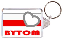 Bytom - Love Poland/Polish Town & Cities Flag - Double Sided Large Keyring Key Fob Chain Ring Gift Present Souvenir