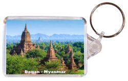 Bagan - Myanmar - Double Sided Large Keyring Key Fob Chain Ring Gift Present Souvenir M3