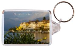 Bellagio - Lake Como - Italy - Double Sided Large Keyring Key Fob Chain Ring Gift Present Souvenir I2a