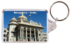 Bengaluru - India - Double Sided Large Keyring Key Fob Chain Ring Gift Present Souvenir I2