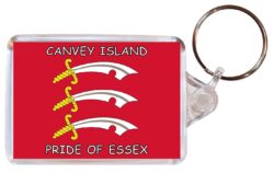 Canvey Island - Pride of Essex - Double Sided Large Keyring Key Fob Chain Ring Gift Present Souvenir